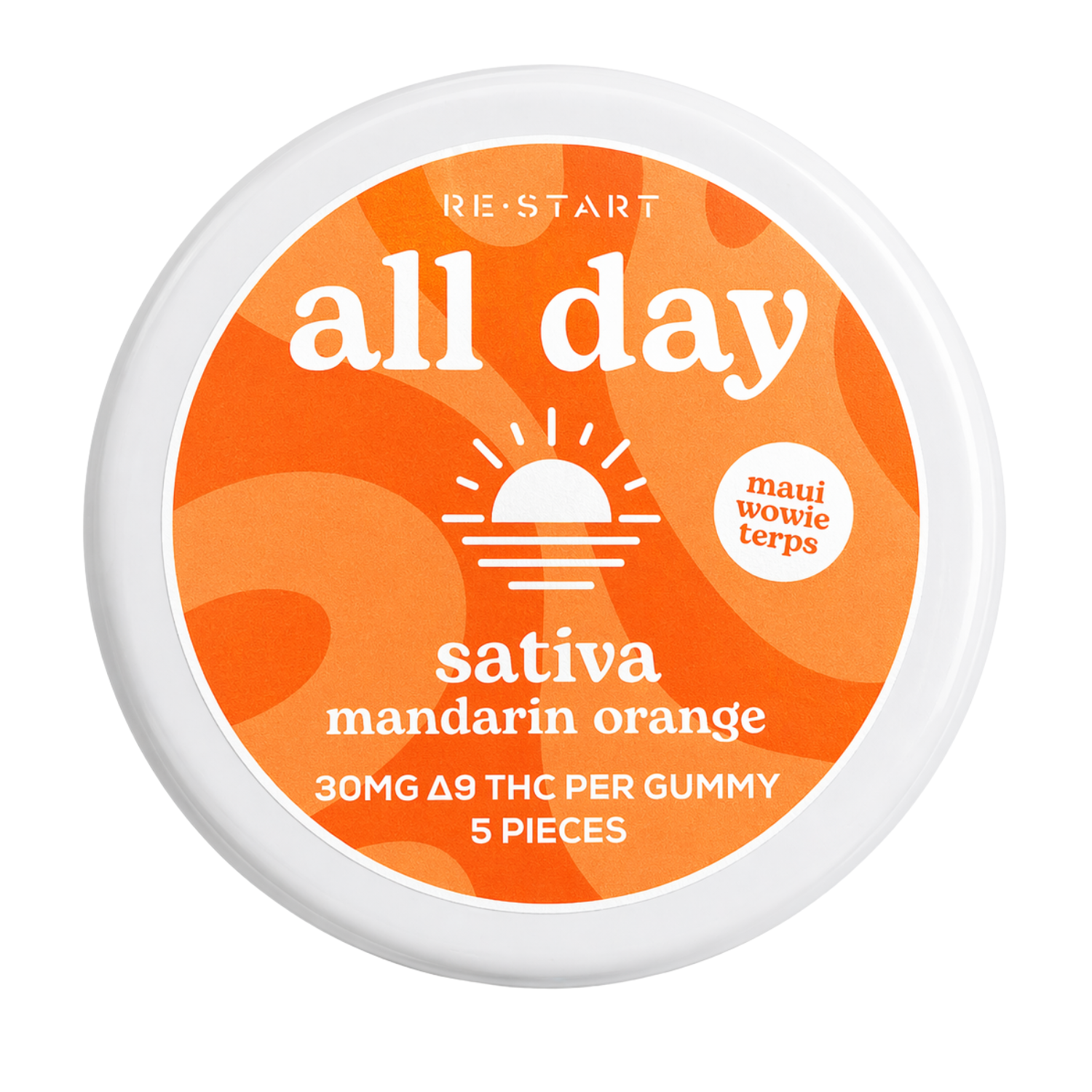 Delta 9 THC 30MG All Day Sativa Gummies - Mandarin Orange / 5-count